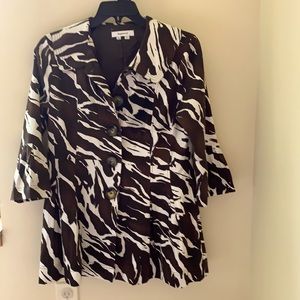 Print chocolate/cream colored jacket